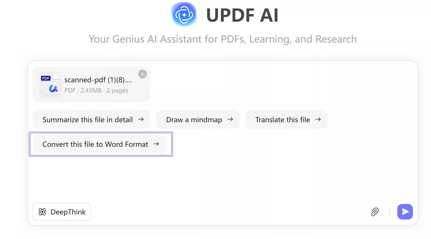 convert to Word button