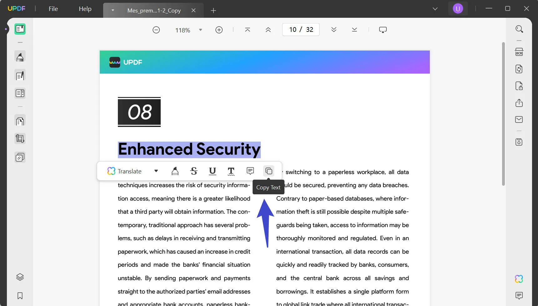 ai to extract data from pdf copy text