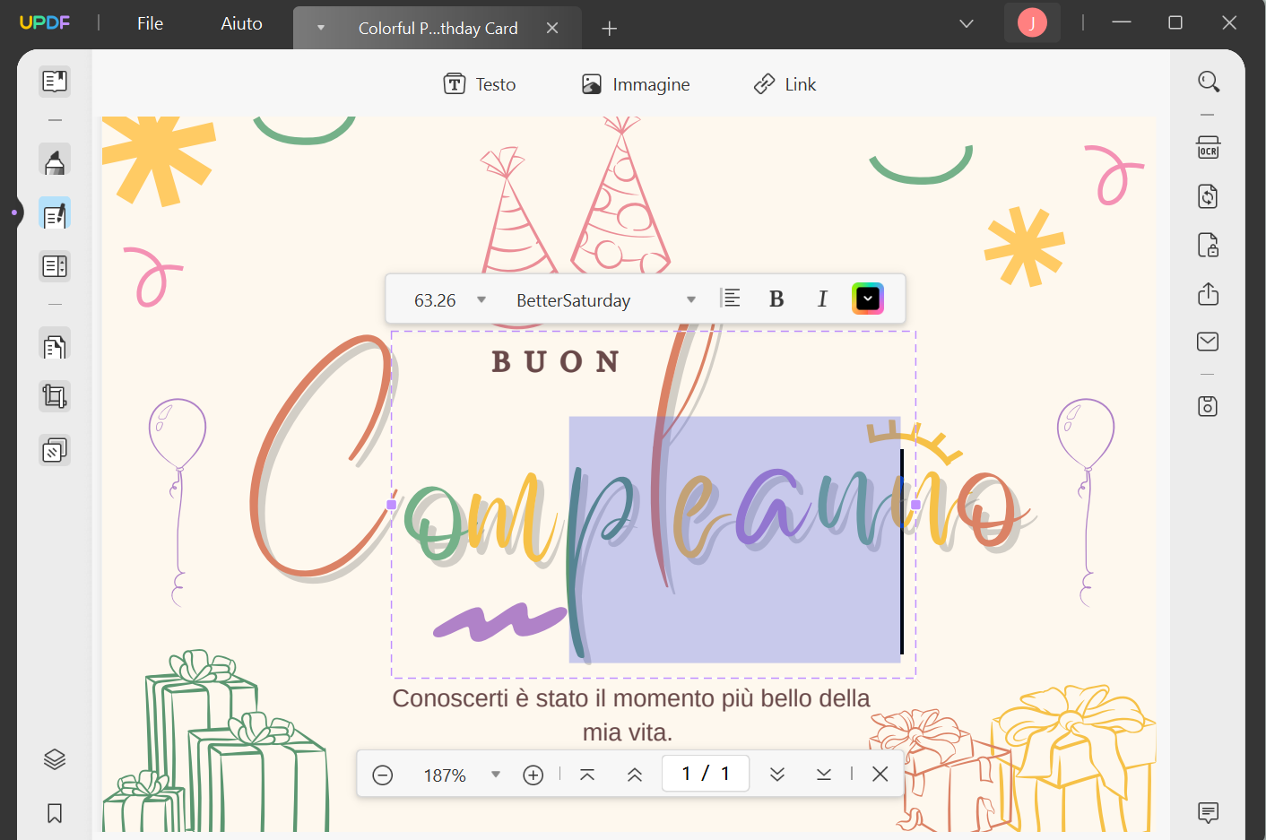 Modifica la carta digitale