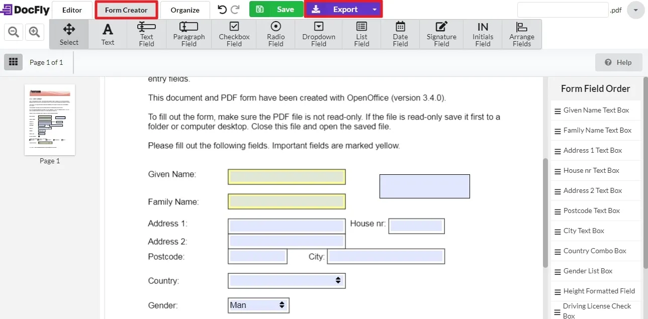 crear un PDF rellenable a partir de Excel