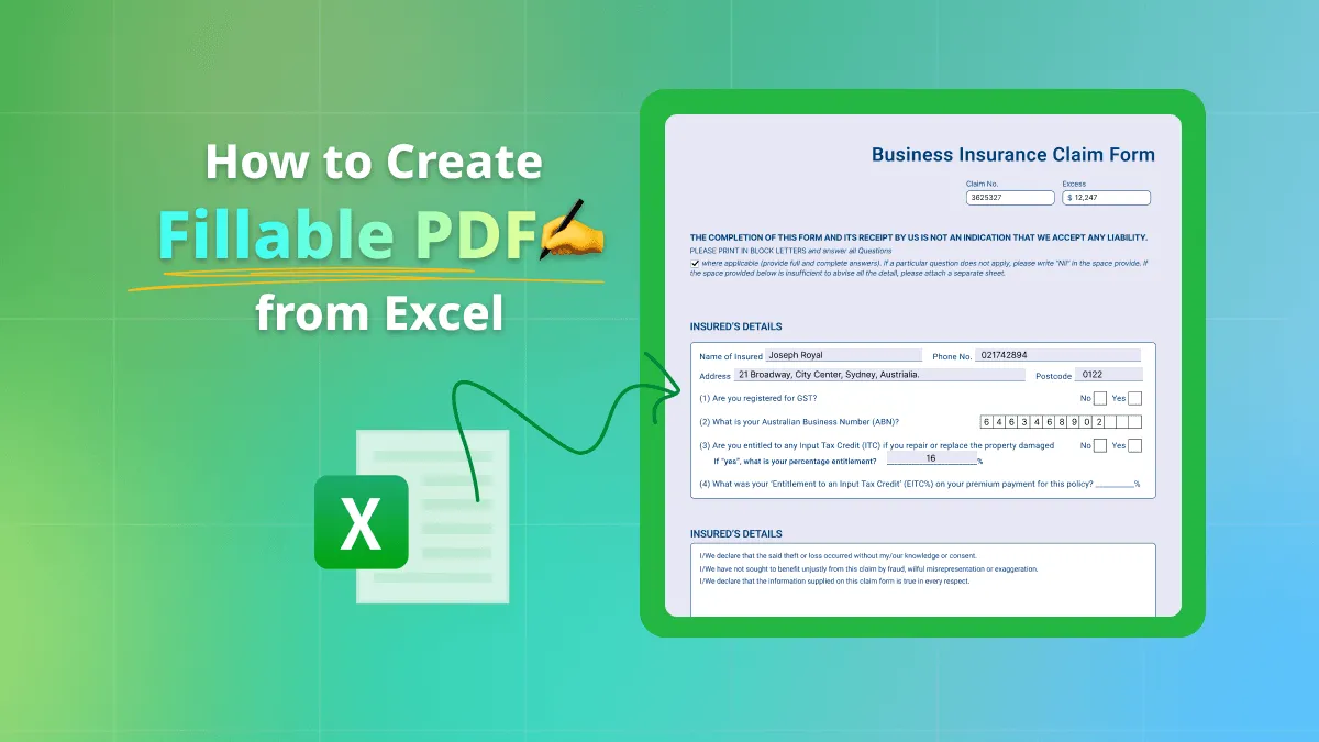 How to Create Fillable PDF from Excel? (2 Simple Ways)