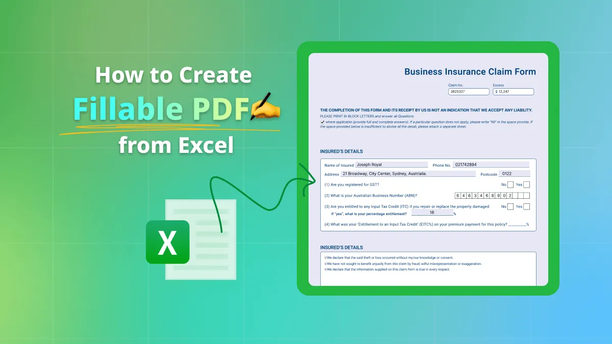 How to Create Fillable PDF from Excel? (Online and Offline)