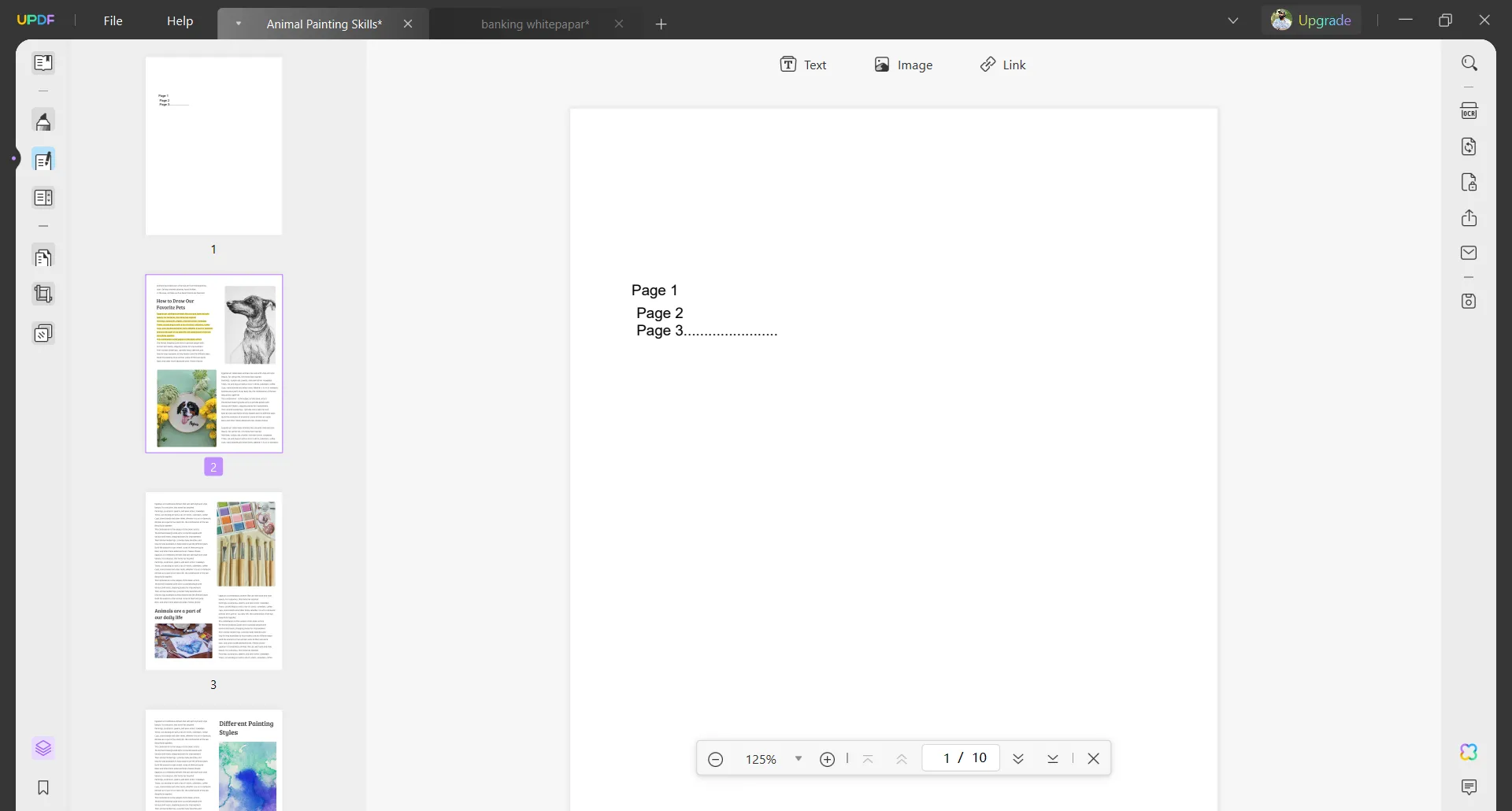 create table of content in updf manually