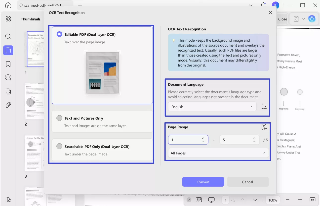 customize ocr on updf