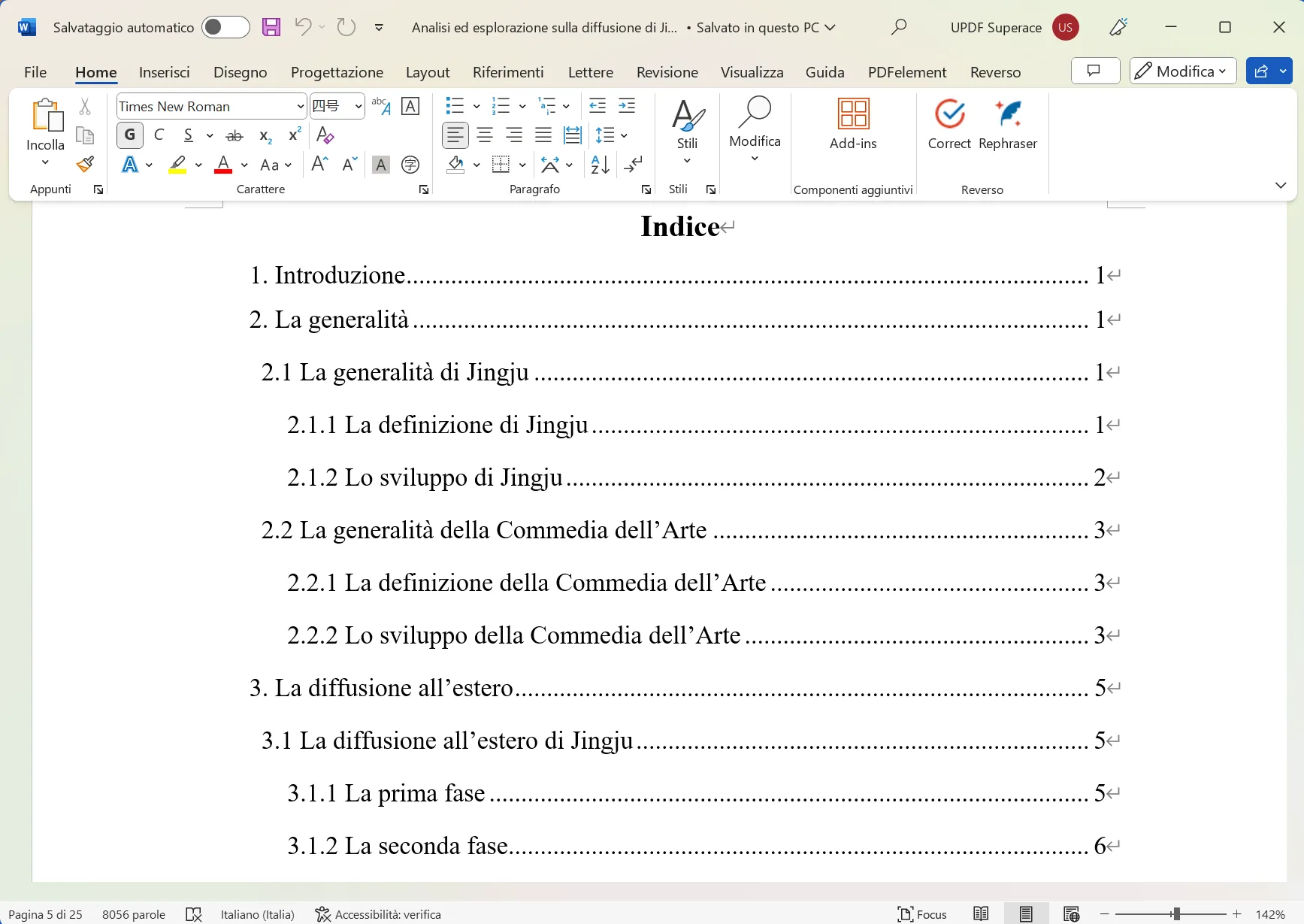 risultati di conversione da pdf a word