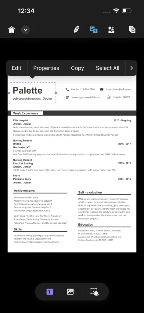edit pdf resume iphone