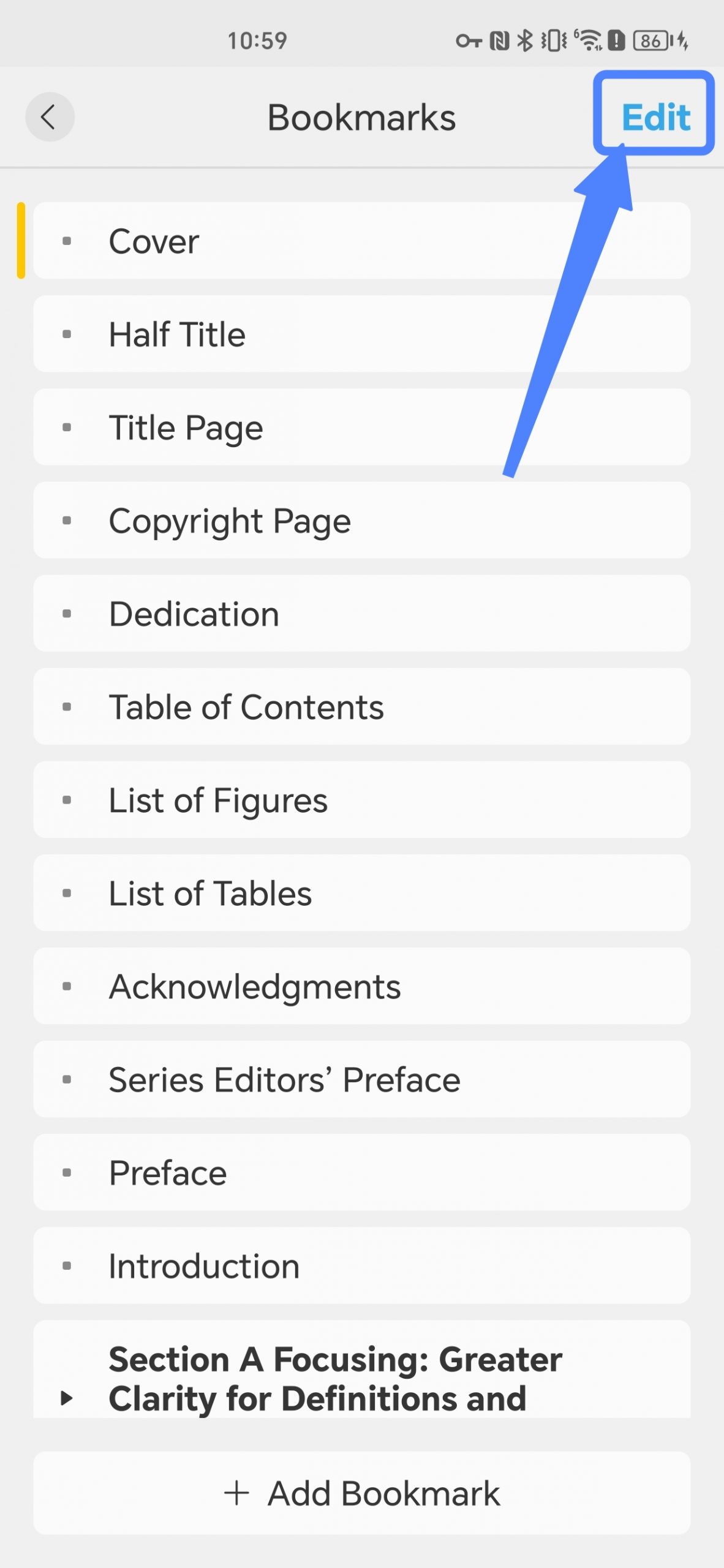 edit the bookmark