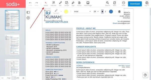  كيفية كتابة السيرة الذاتية بصيغة PDF