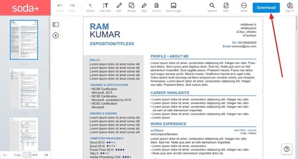  كيفية كتابة السيرة الذاتية بصيغة PDF