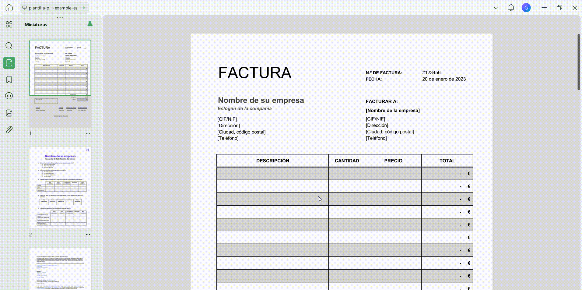 Abre el modo Formulario y coloca los campos