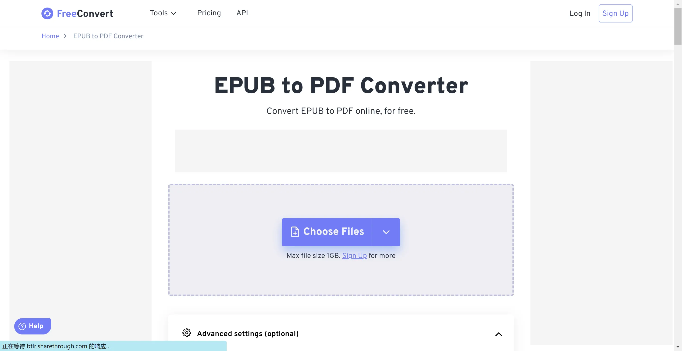 Convertir ePub en PDF avec FreeConvert