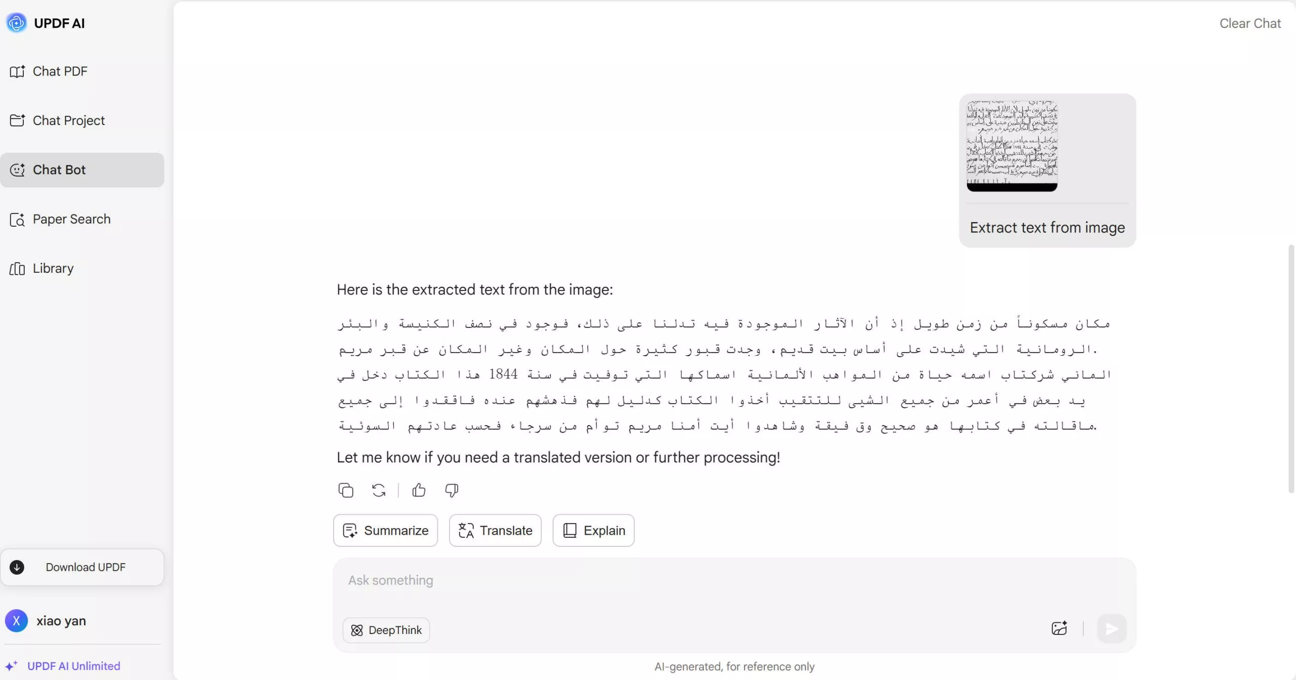 Extract text from image