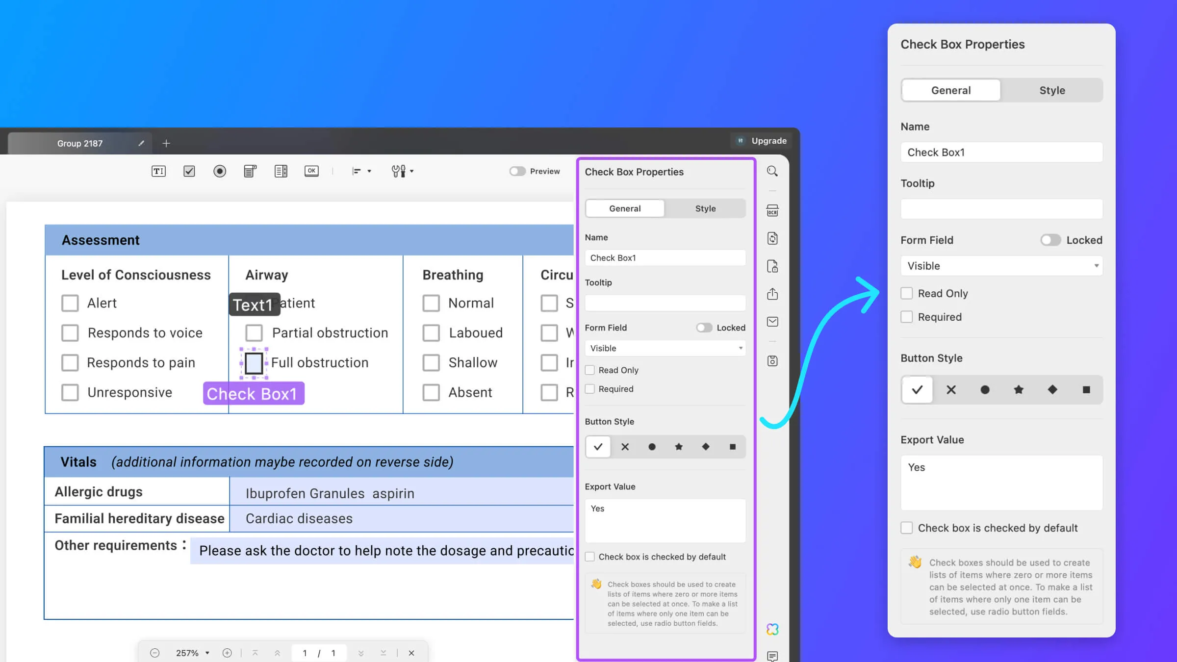 Customize field properties