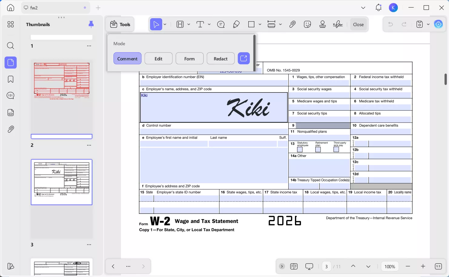 fill and sign w2 form updf