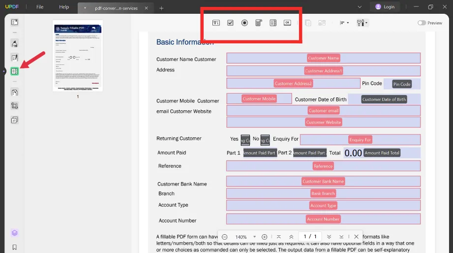 creating a fillable pdf in adobe edit form