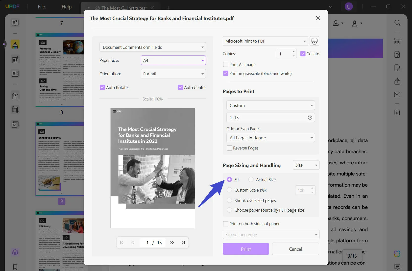 scale pdf page sizing and handling