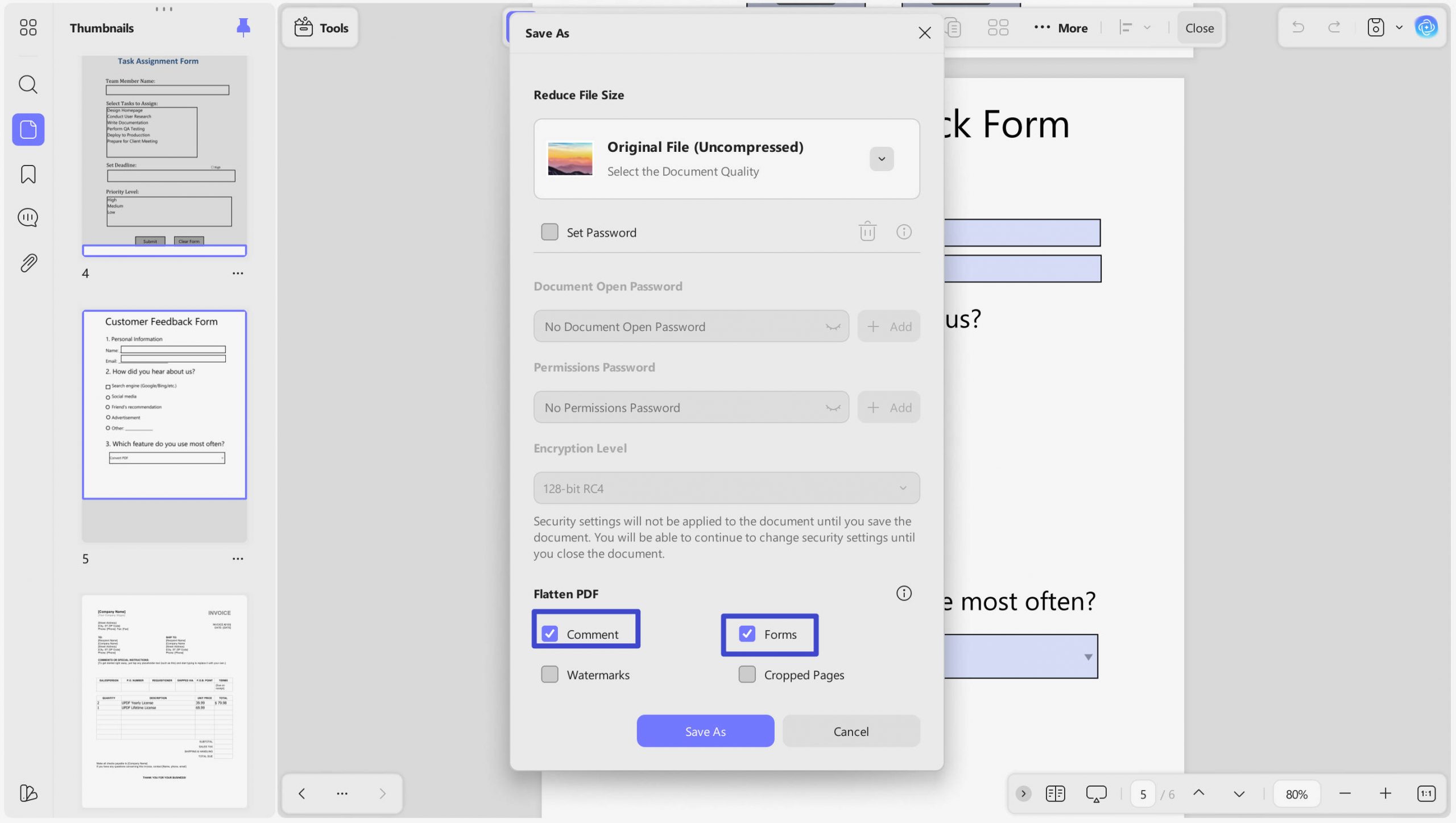 how to remove fillable fields in pdf by flattening in updf