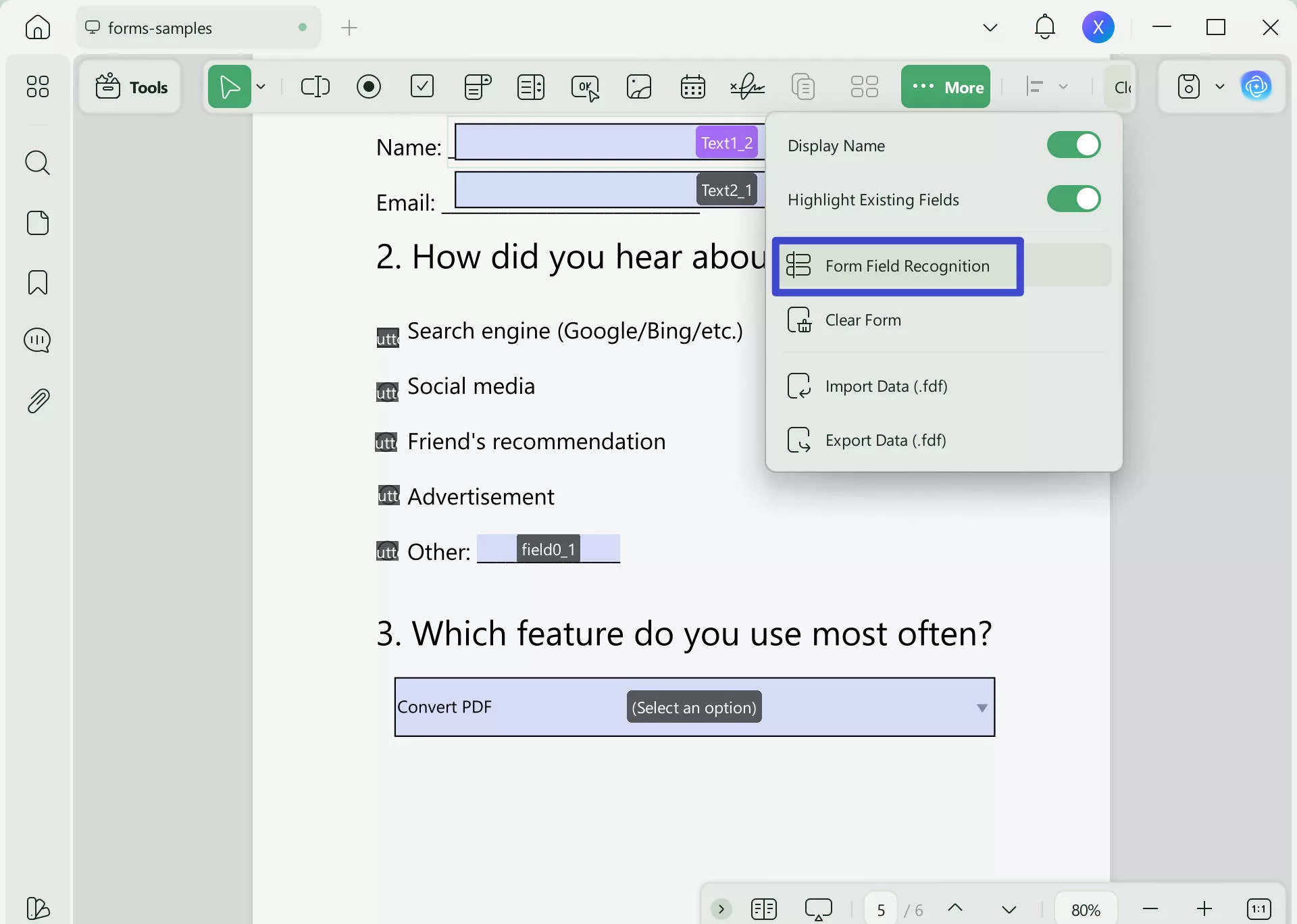 form field recognition