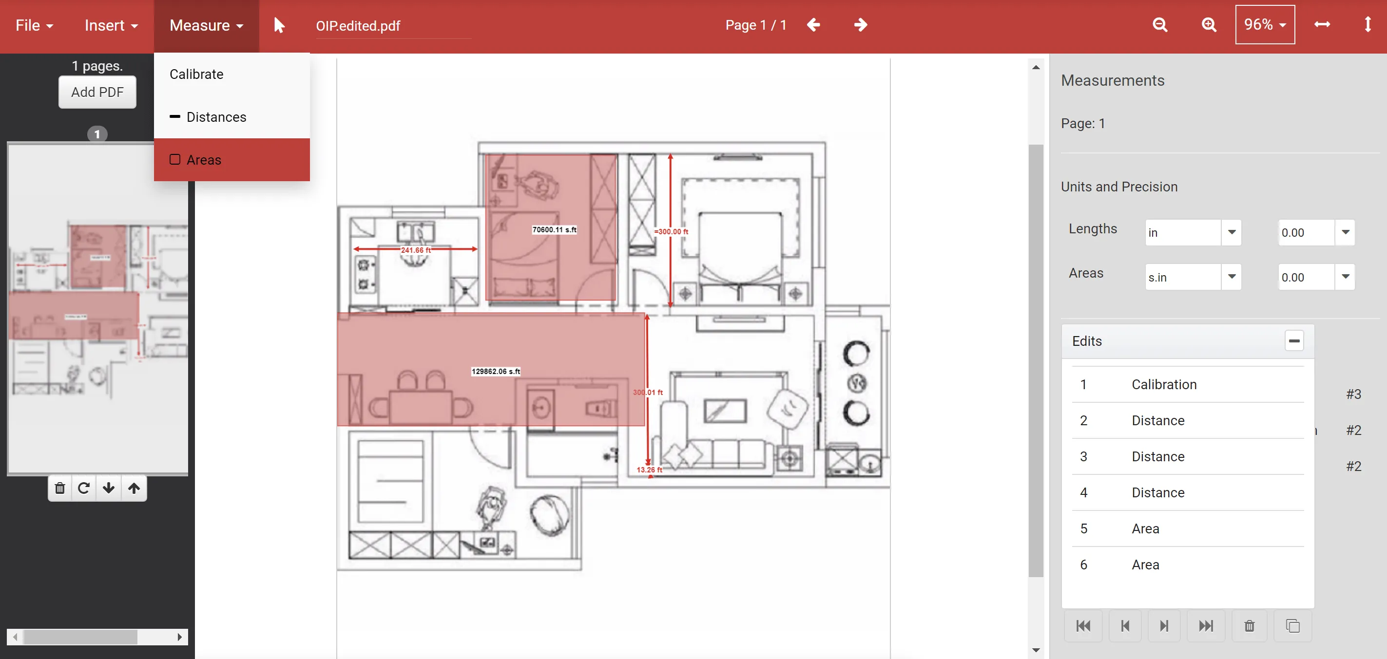 Mesurer sur le PDF en ligne