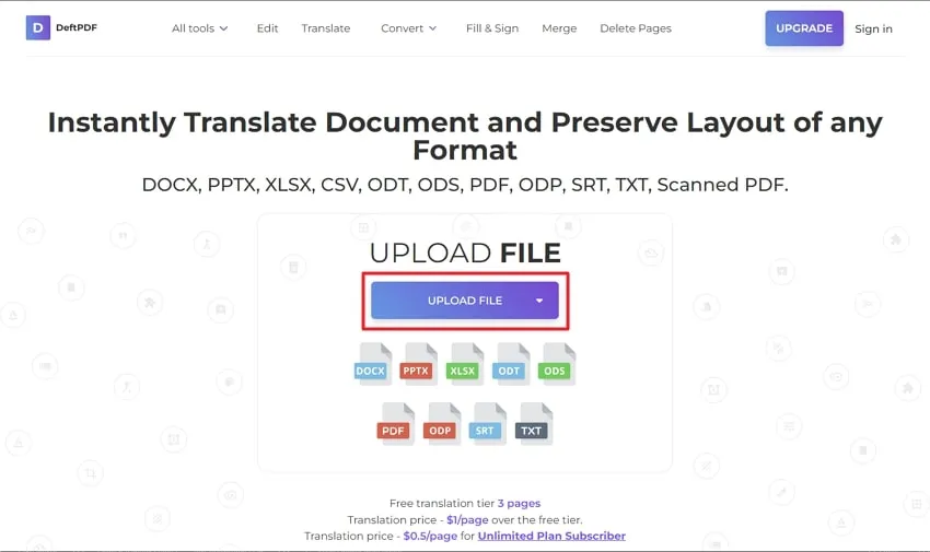 traducir pdf de español a inglés deftpdf paso 1