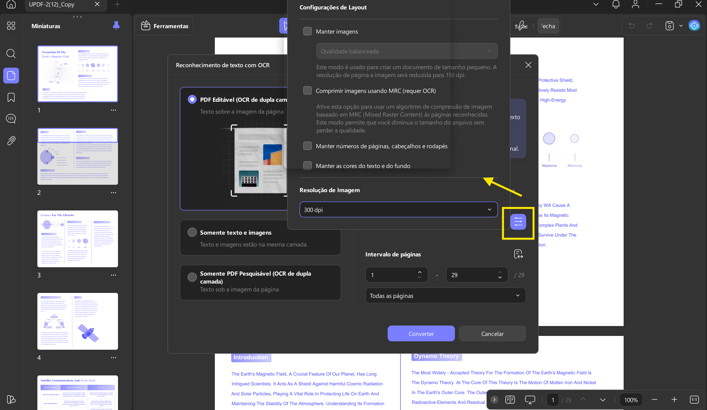 personalize o resultado do ocr