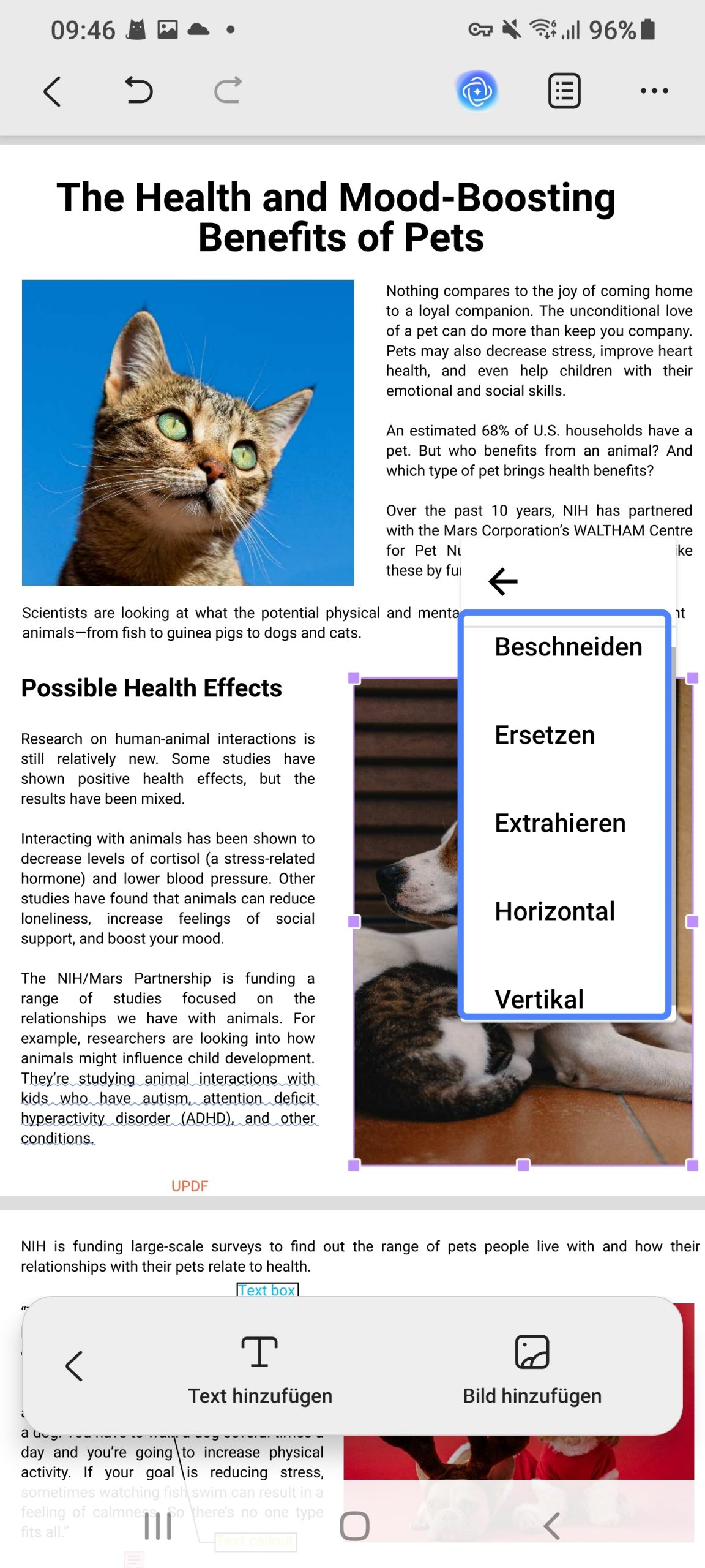 PDF-Bilder auf Android bearbeiten