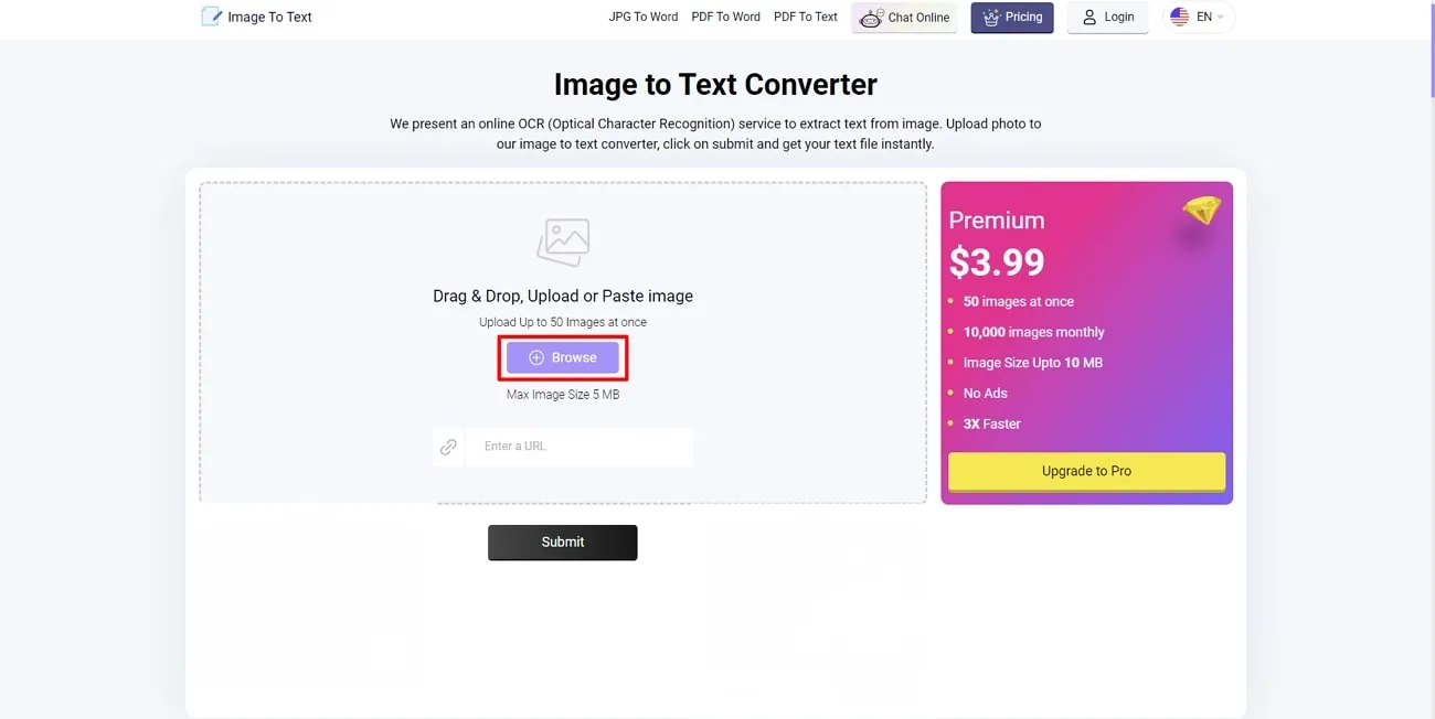image to text convert online browse