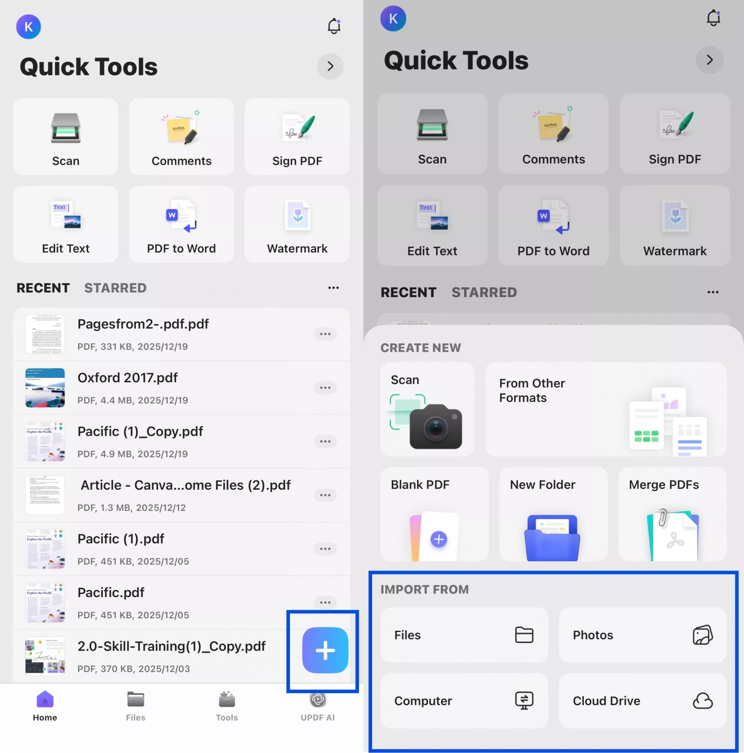 import files updf ios