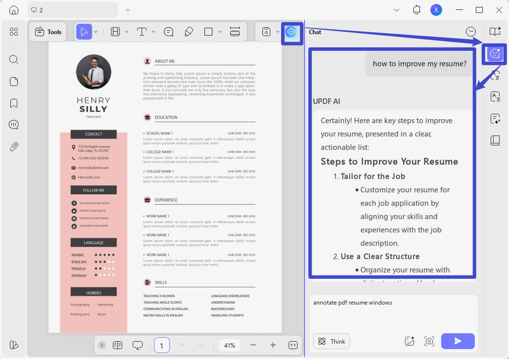 edit pdf resume ai windows