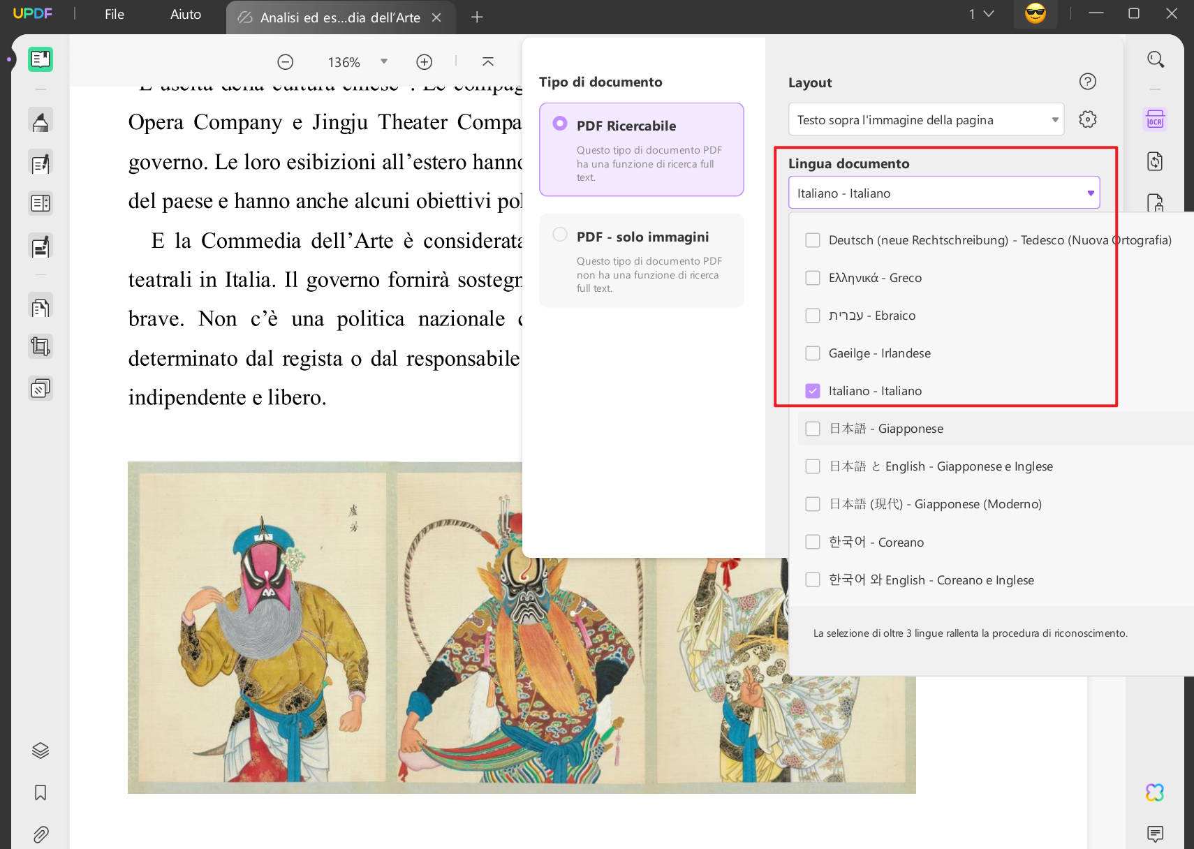 Tradurre un PDF scansionato in Inglese