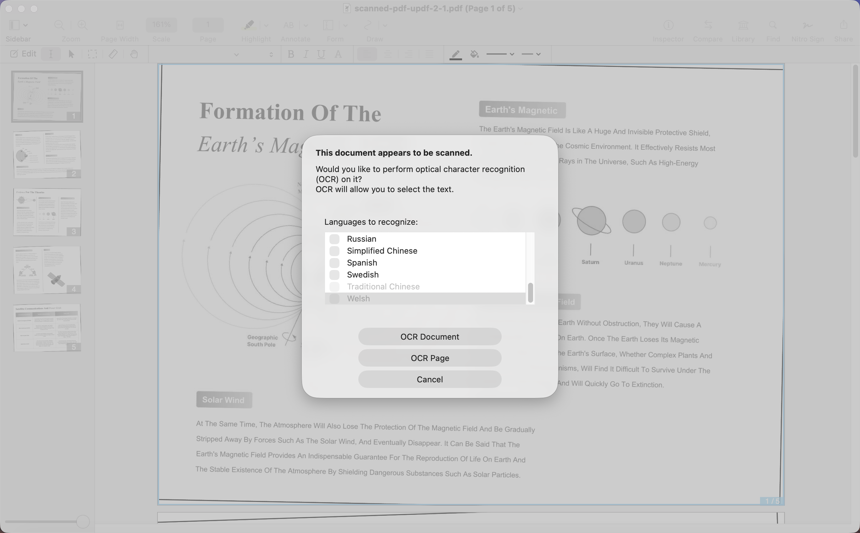 nitro pdf pro ocr supported languages