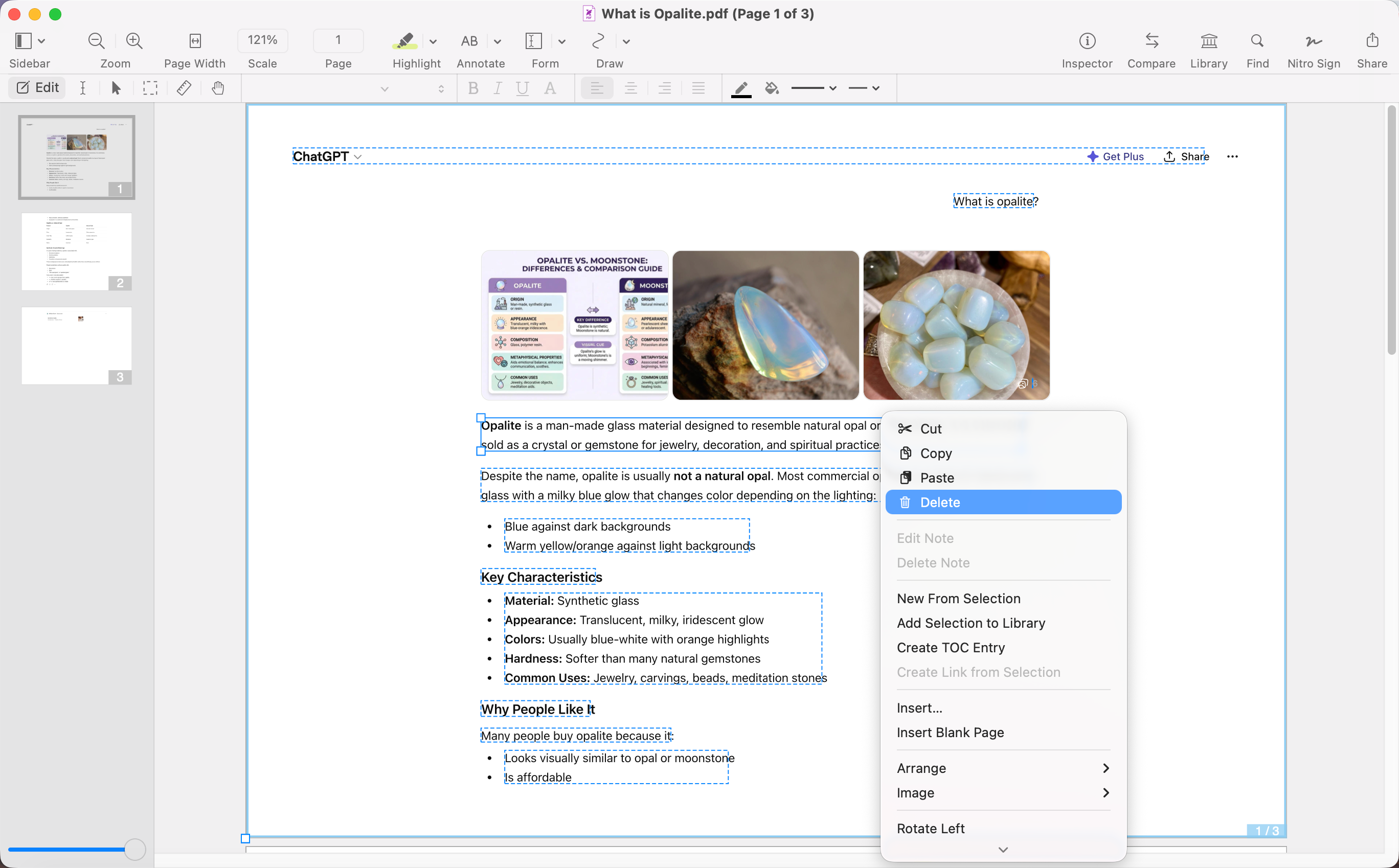 nitropdf removes pdf text