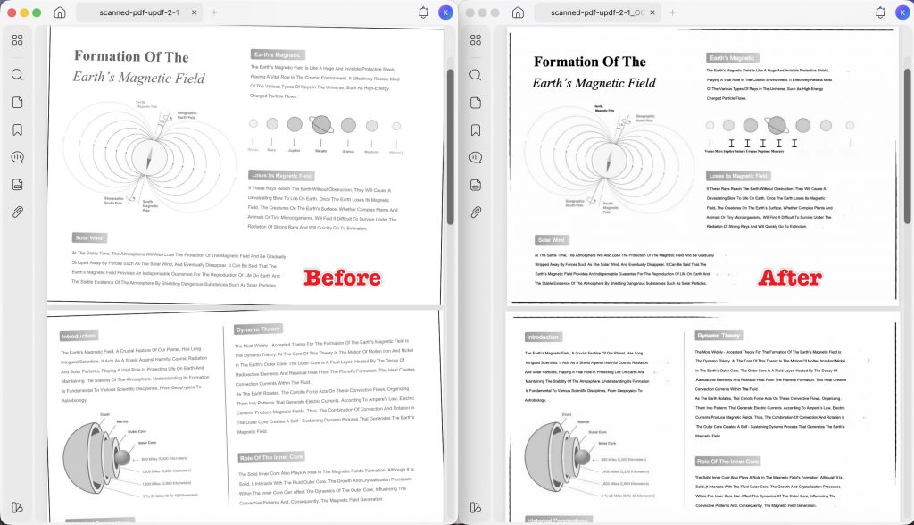 ocr pdf for deskewing pdf updf before and after