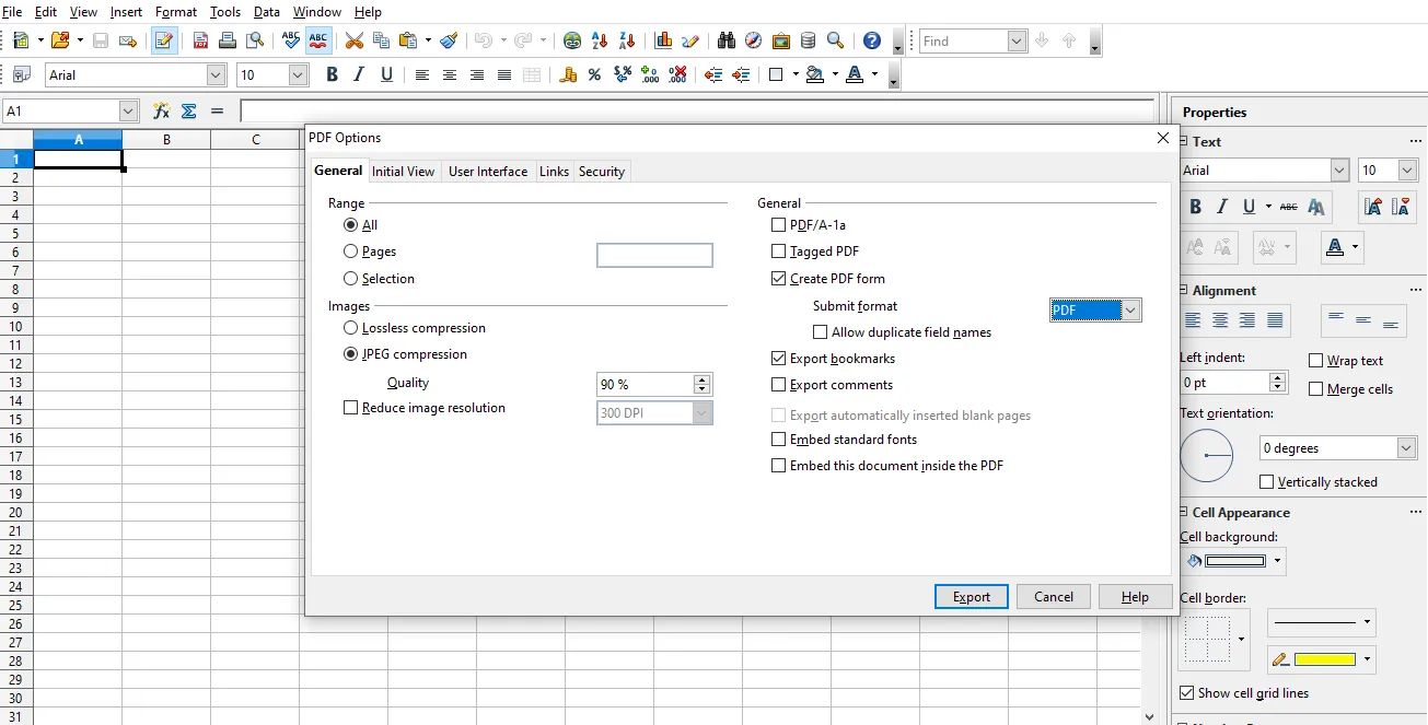 convert ods to pdf with apache openoffice calc 