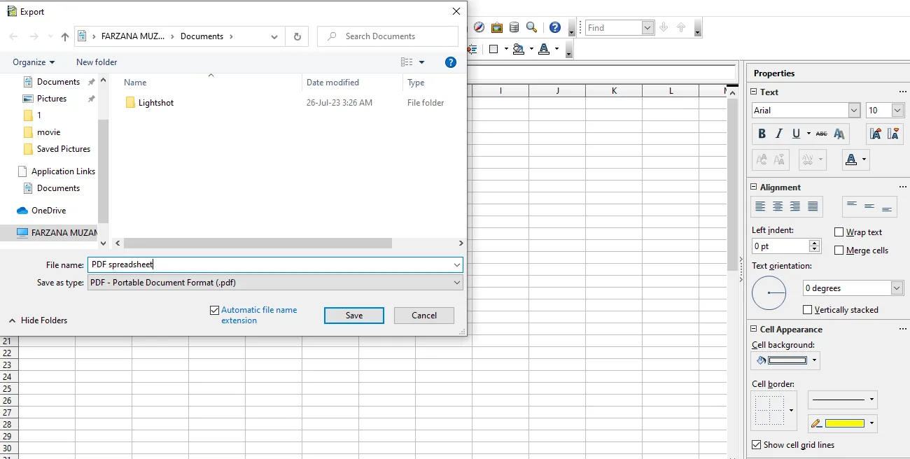 Convertir des fichiers ODS en PDF avec Apache OpenOffice Calc
