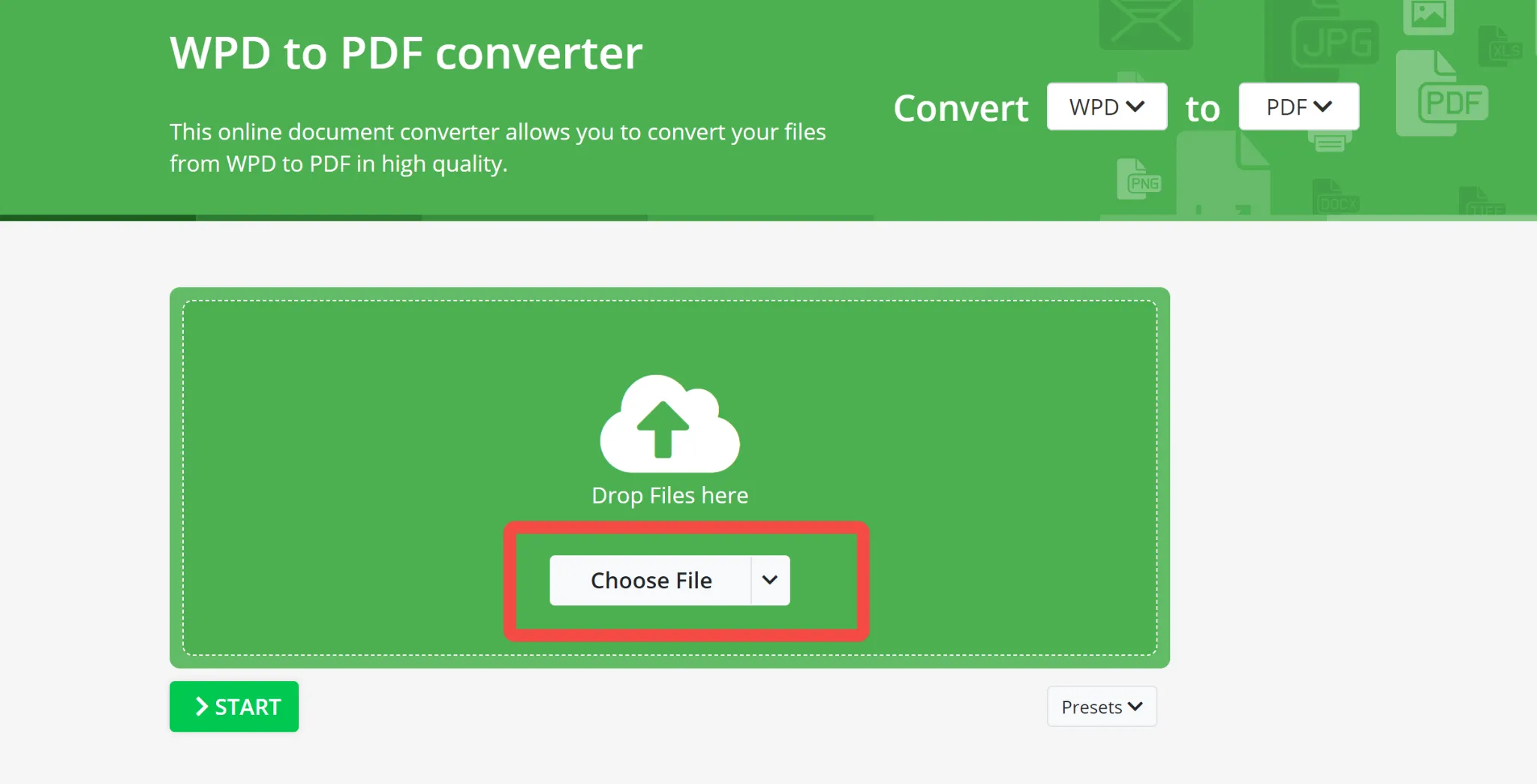 WPD to PDF using Online-Convert