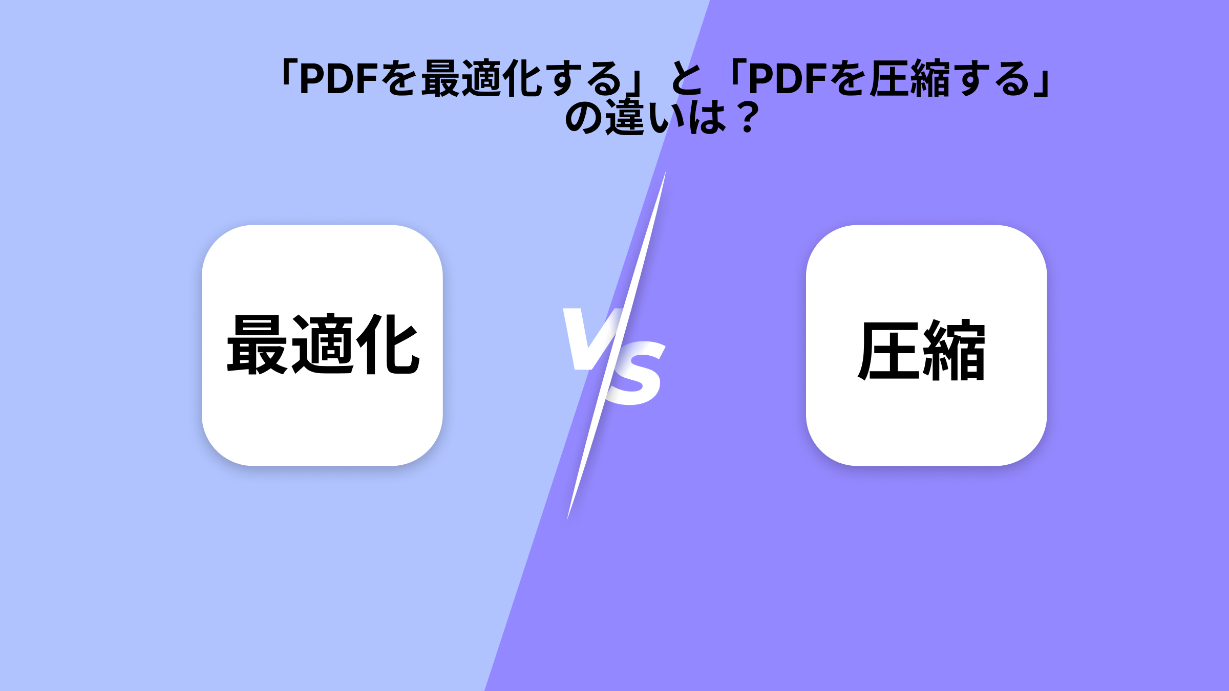 「PDFサイズの縮小」と「PDFの最適化」の違い