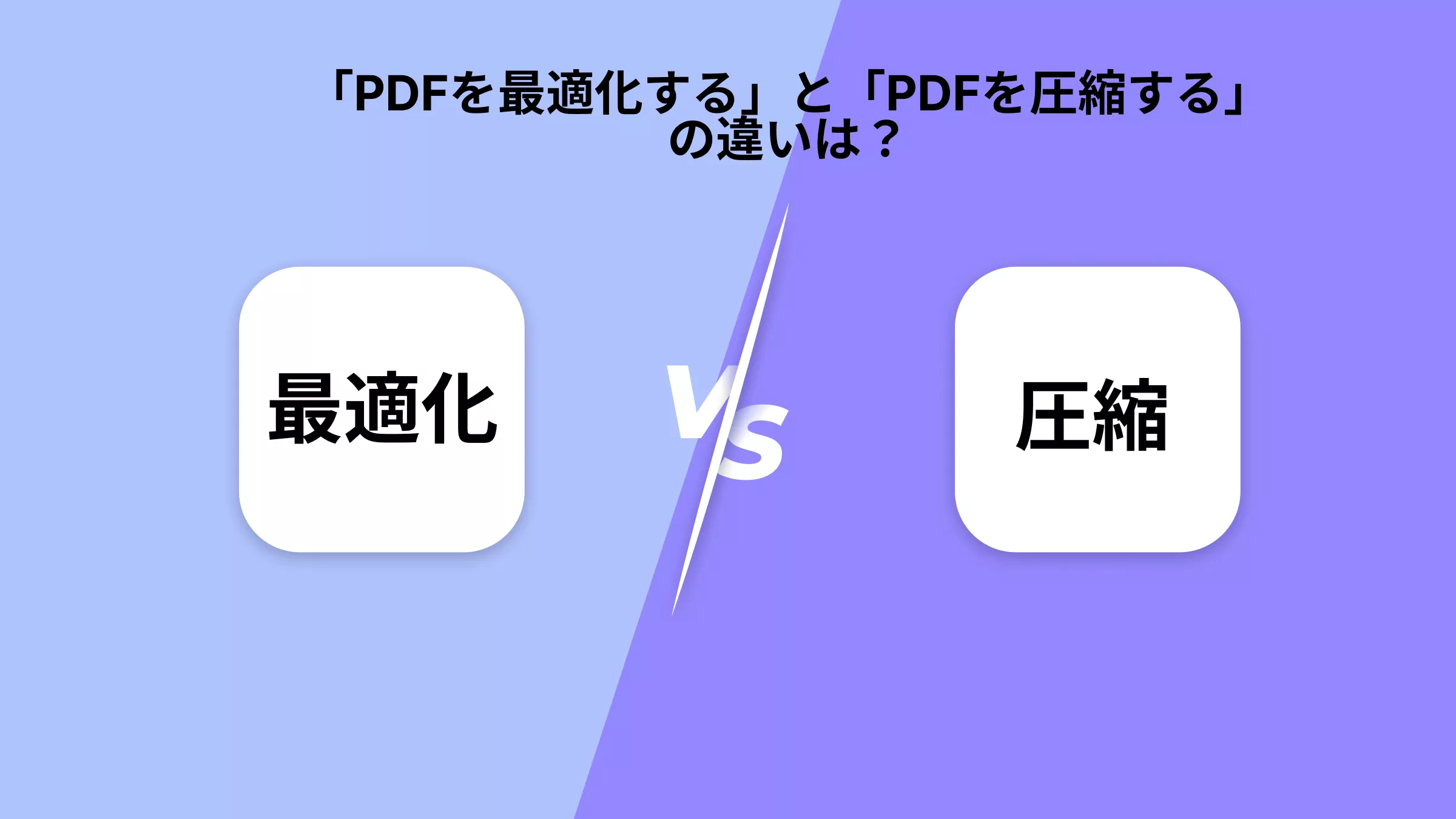 「PDFサイズの縮小」と「PDFの最適化」の違い