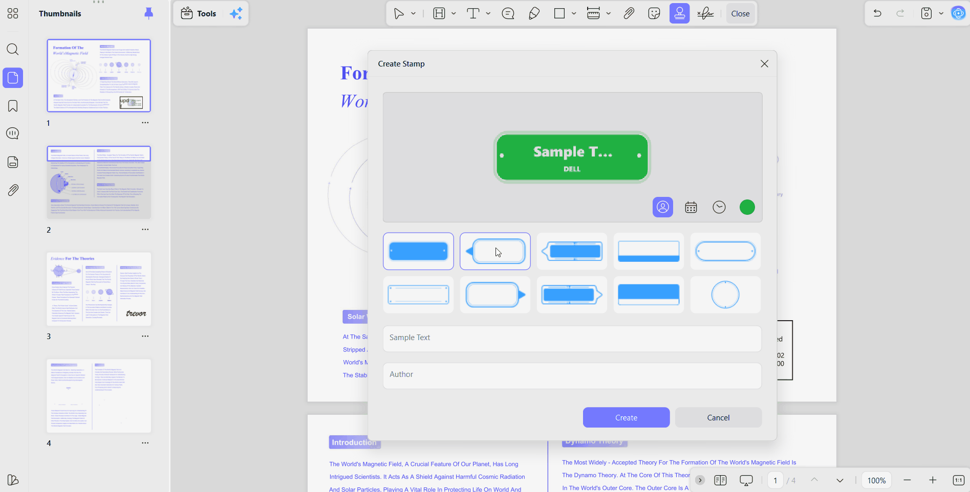 create custom stamp updf desktop