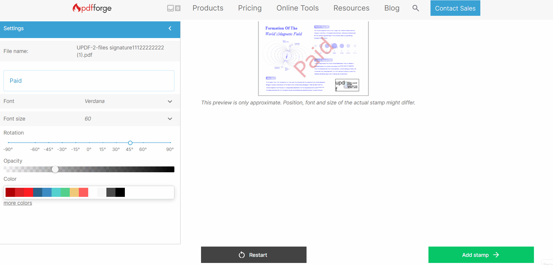 using pdfforge add stamp pdf pages