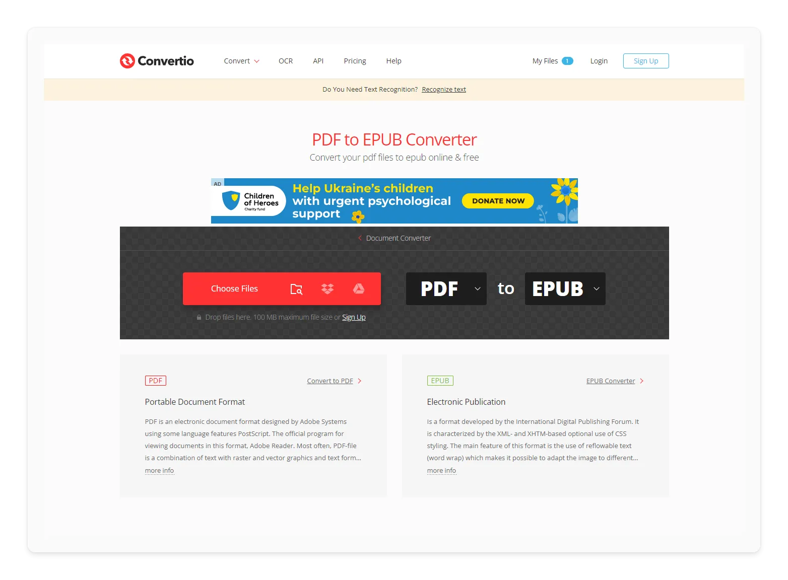 PDF zu EPUB Konverter online konvertieren