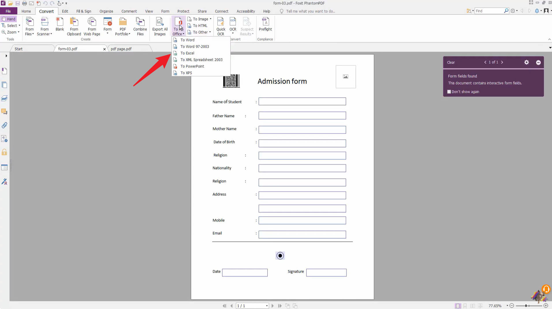 pdf to excel converter foxit