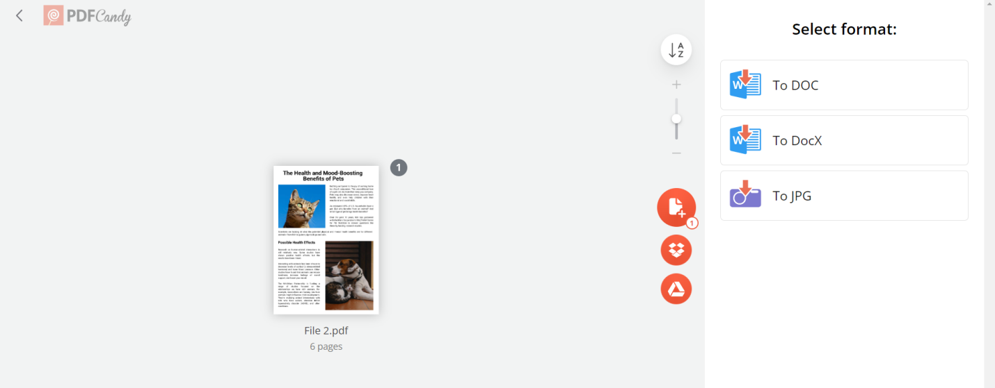 Da PDF a Word con PDF Candy