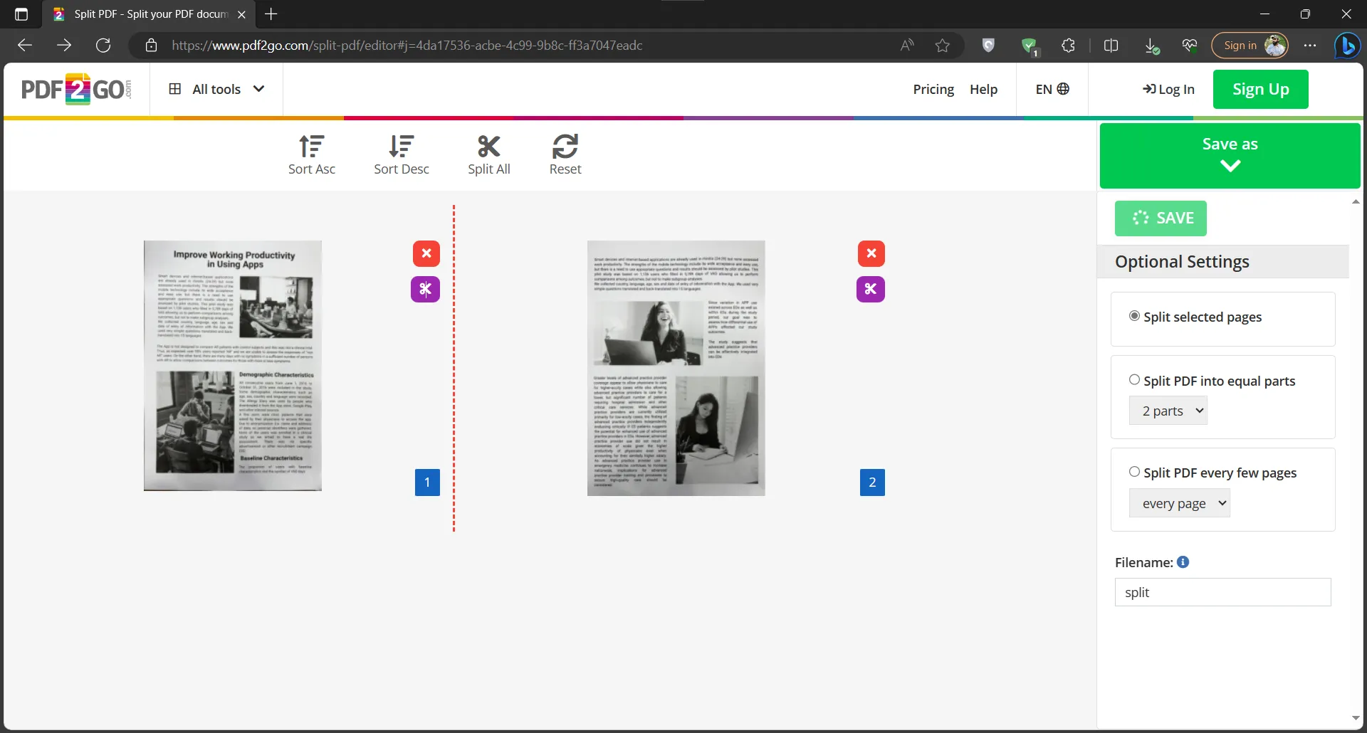 how to separate scanned documents