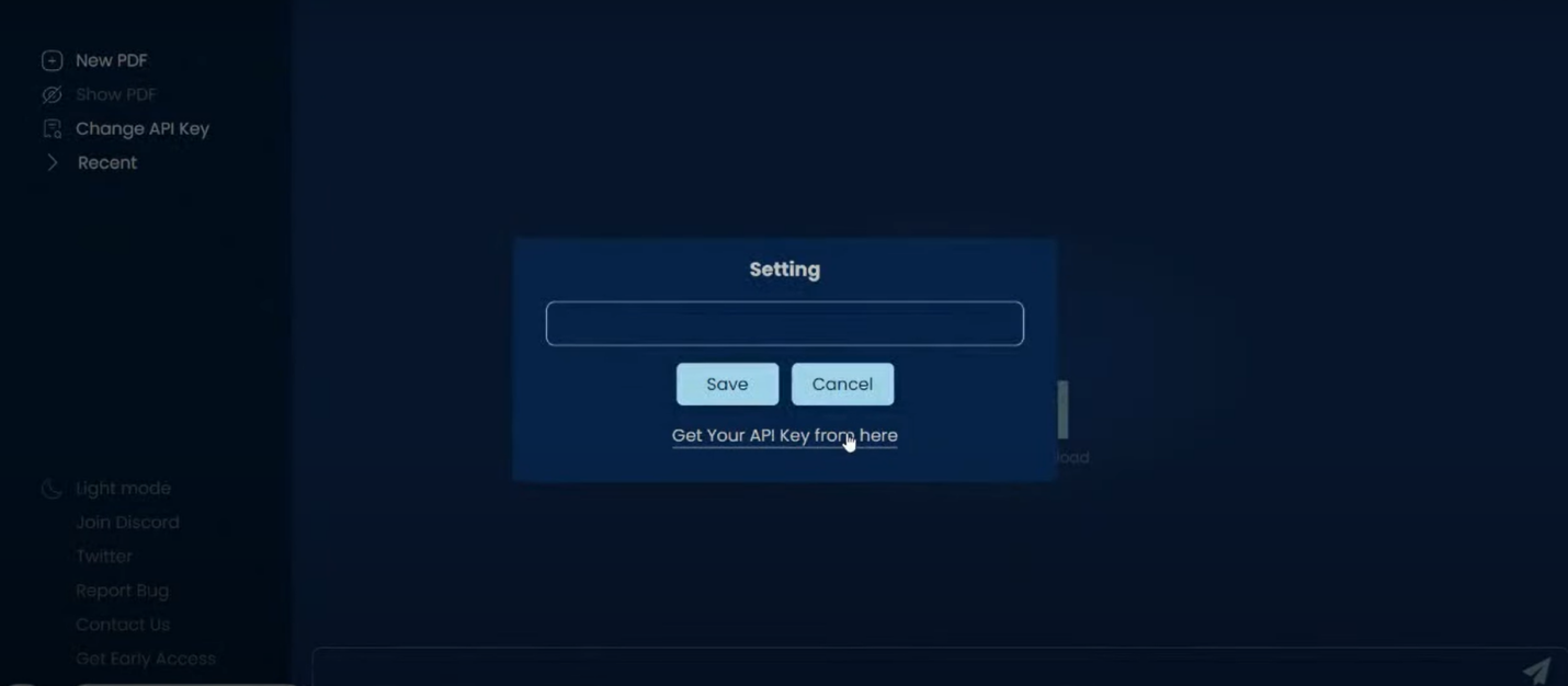 PDFGPT.IO setting
