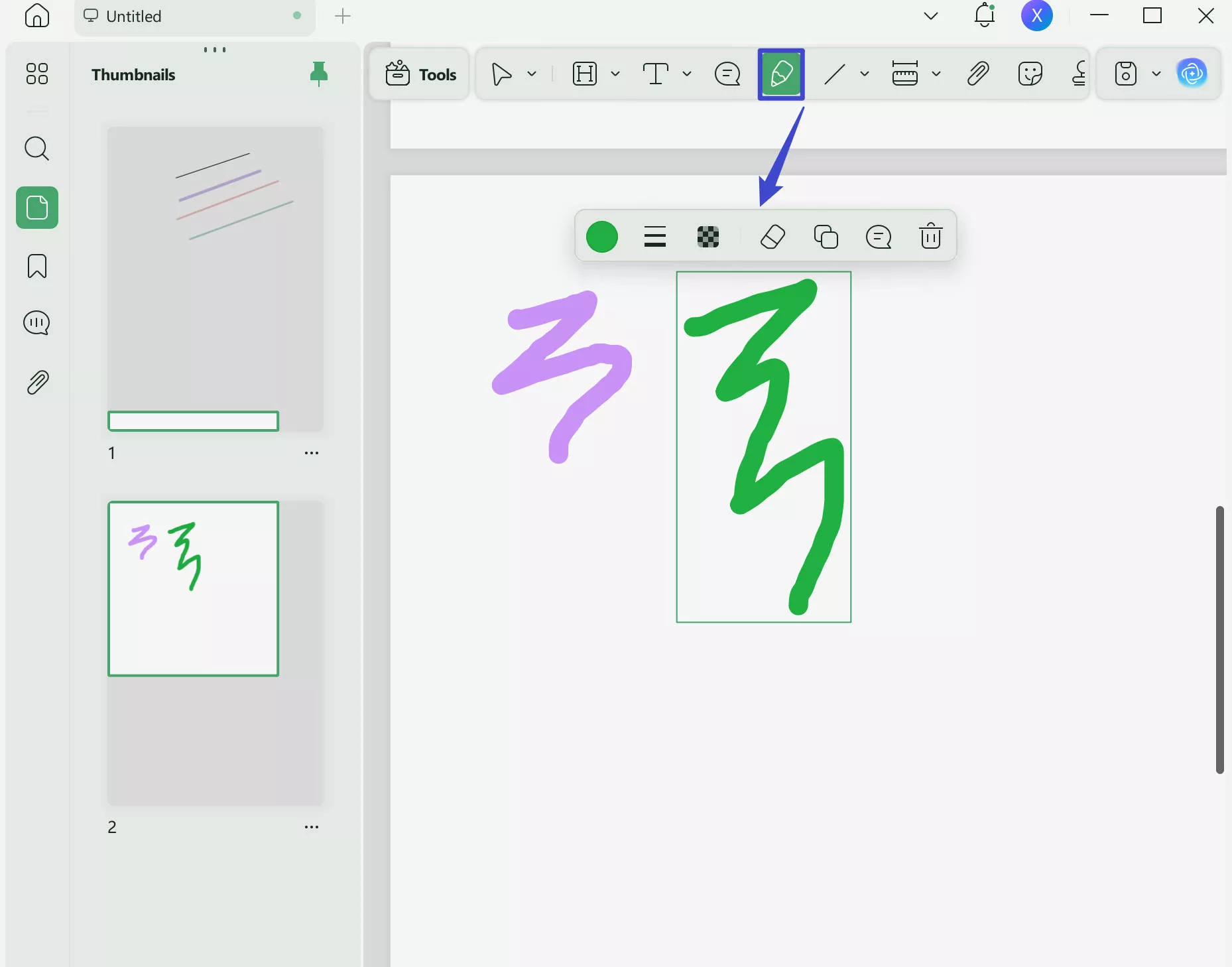 draw lines on pdf pencil tool