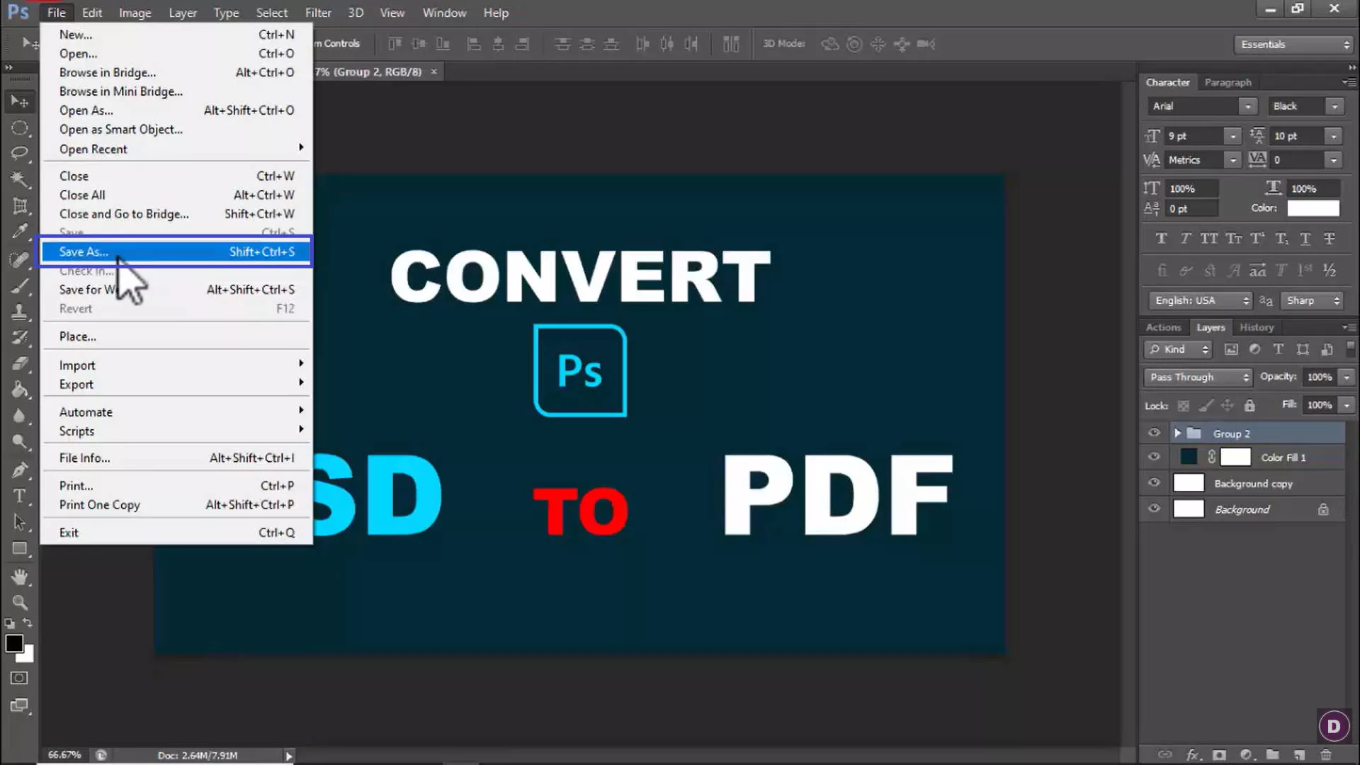 photoshop save as pdf 1