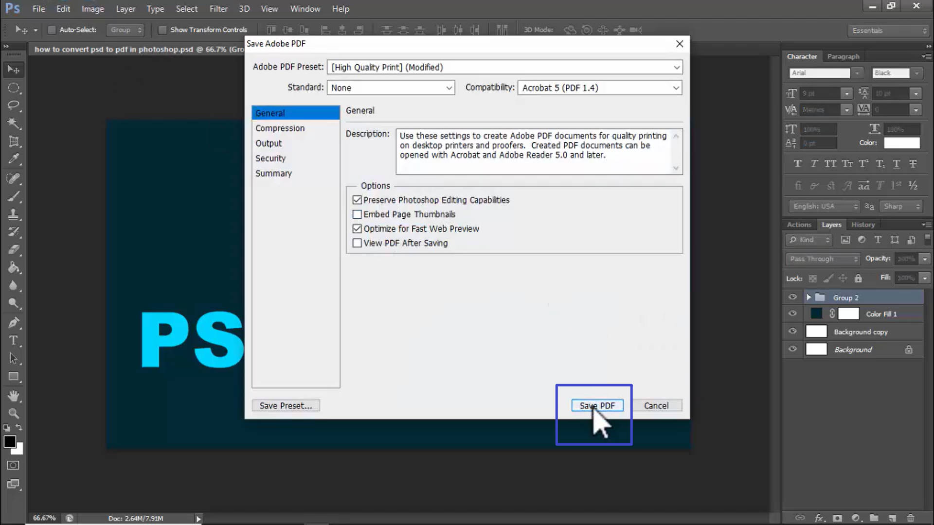 photoshop save as pdf 3