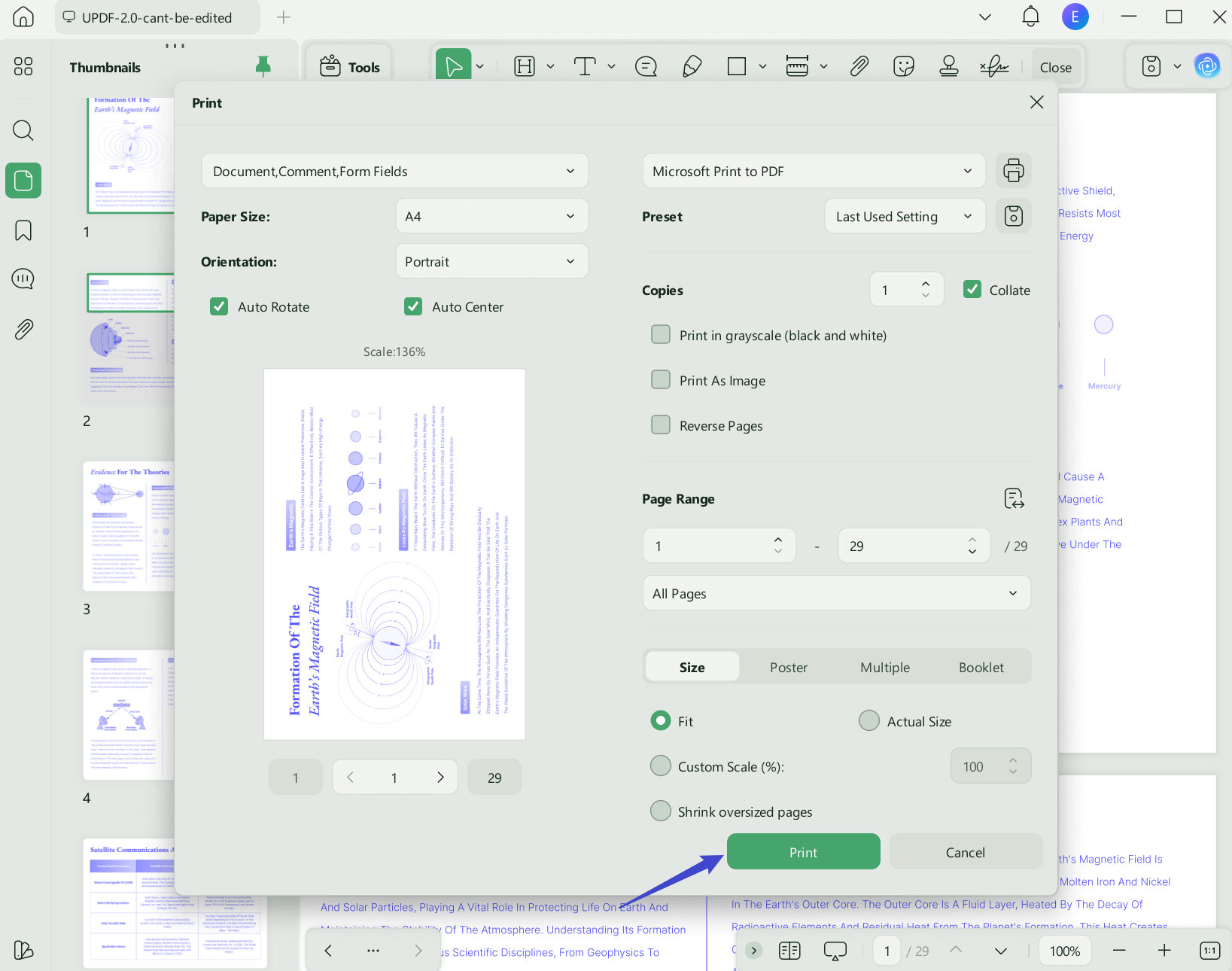 resize pdf to a4 printing the pdf