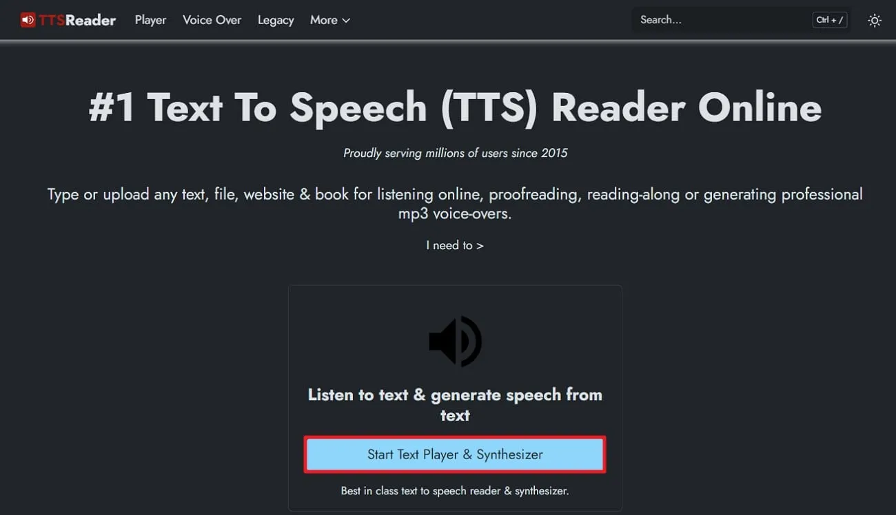 explore ttsreader website